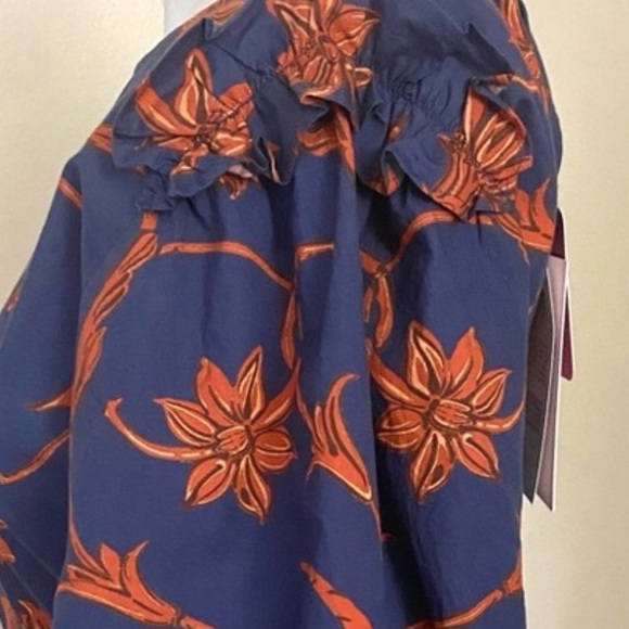 NWT Beyond by Vera Floral Blue gorgeous ruffle midi dress.
100% cotton. - Picture 5 of 10